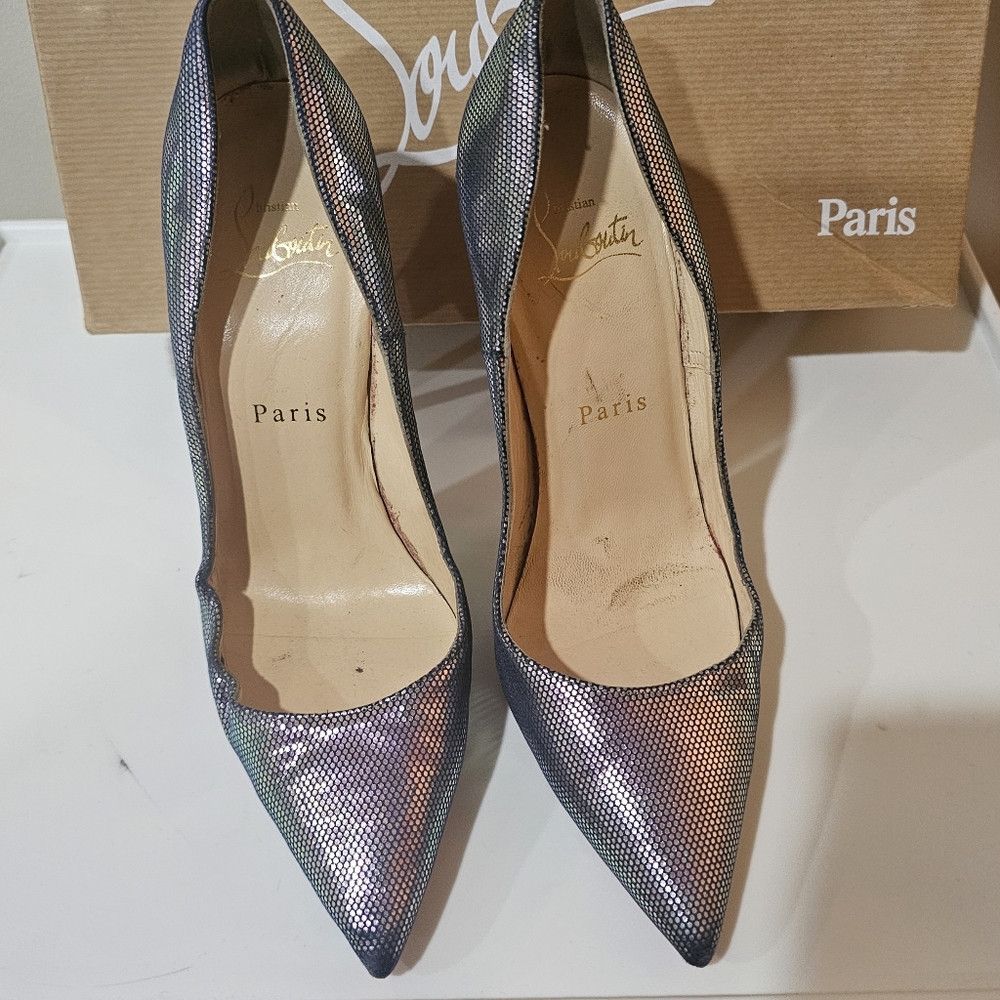 Christian Louboutin So Kate Disco Pumps – Iridescent Green/Purple – Size 36 - Picture 5 of 5
